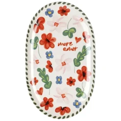 Fabrique de Styles Plat ovale en grès fleur - Bellagio* Plats Et Saladiers