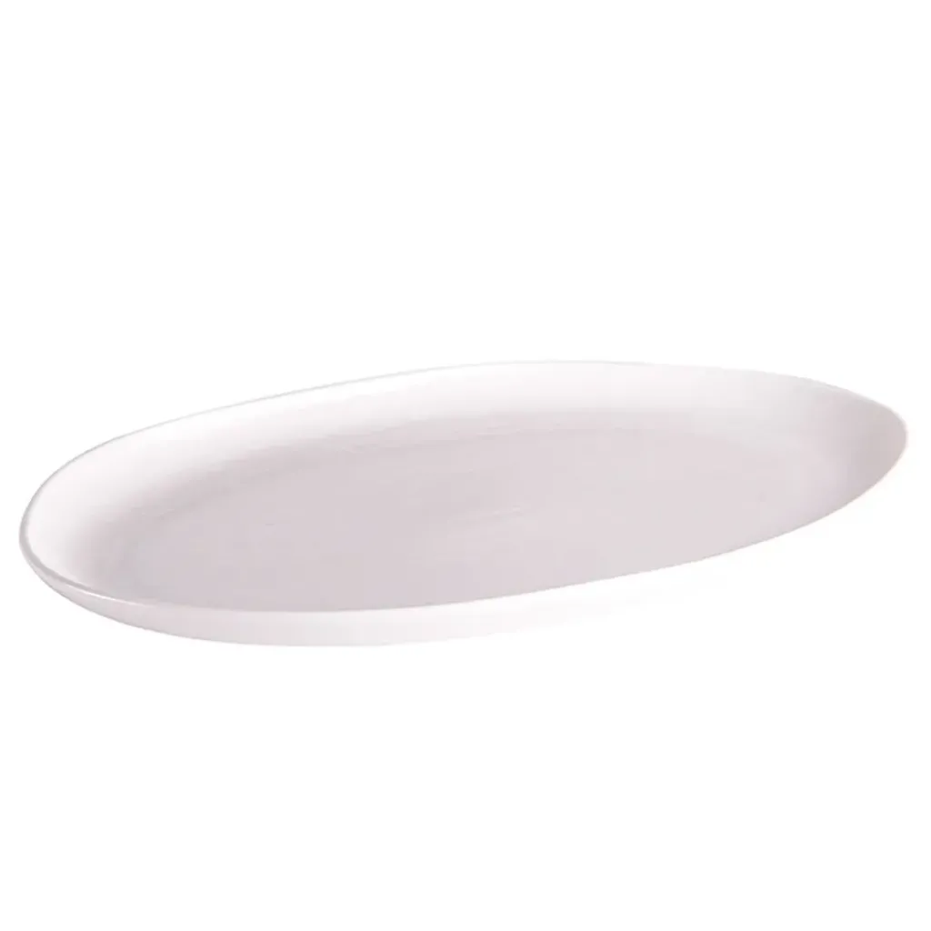 Fabrique de Styles Plat ovale en porcelaine blanche 30x20cm - Ecume* Plats Et Saladiers