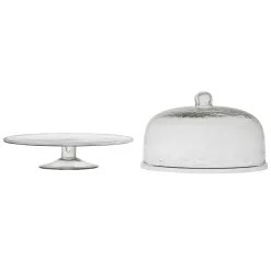 Fabrique de Styles Plat sur pied avec cloche d30xh25cm en verre - gaia* Plats Et Saladiers