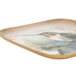 Fabrique de Styles Plateau colibri en fer 16x16cm - Oiseau* Plateaux