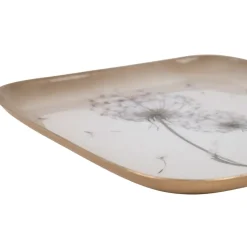 Fabrique de Styles Plateau dent de lion en fer 16x16cm - Botanique* Plateaux