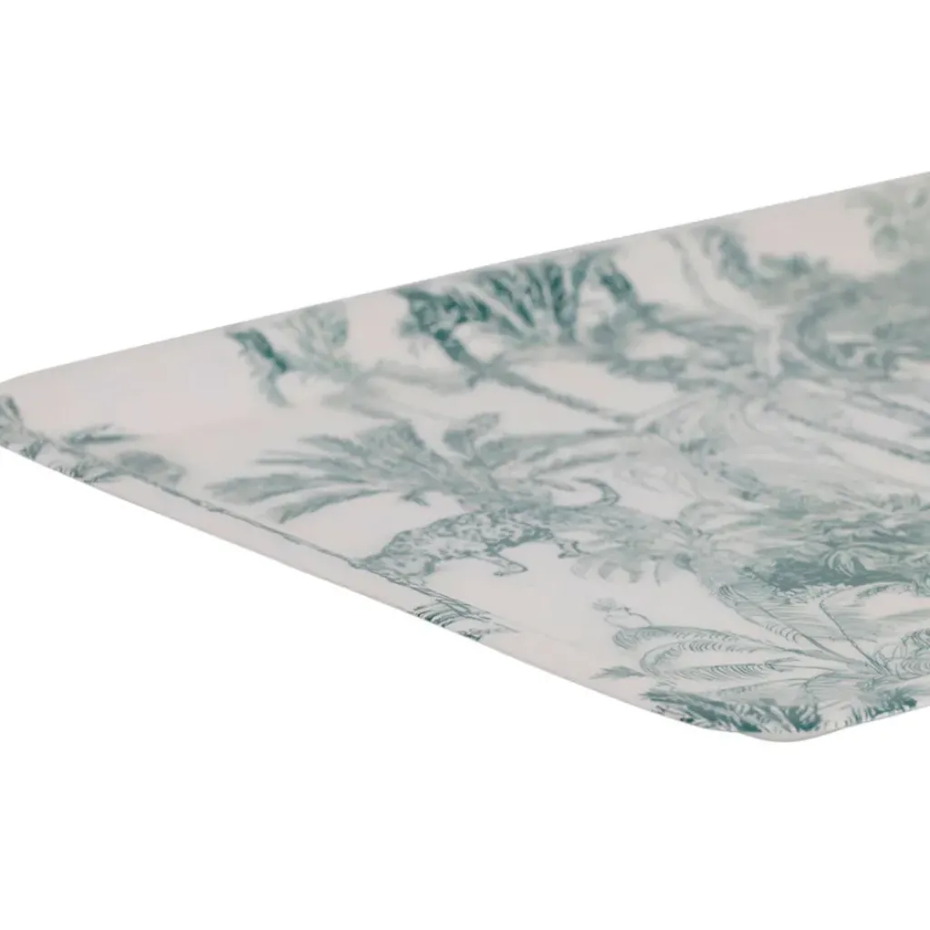 Fabrique de Styles Plateau en fer écru et palmiers émeraude 30x20cm - Mocoa* Plateaux