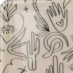 Fabrique de Styles Plateau en fer ecru et noir 40x30xh1cm - Tulum* Plateaux