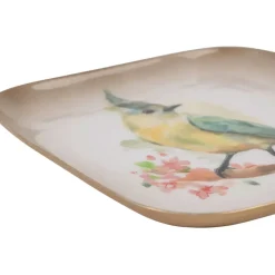 Fabrique de Styles Plateau jaser en fer 16x16cm - Oiseau* Plateaux