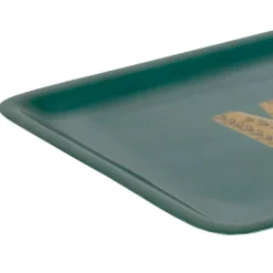 Fabrique de Styles Plateau "merci" en fer émeraude et moutarde 30x15cm - Pop'S* Plateaux