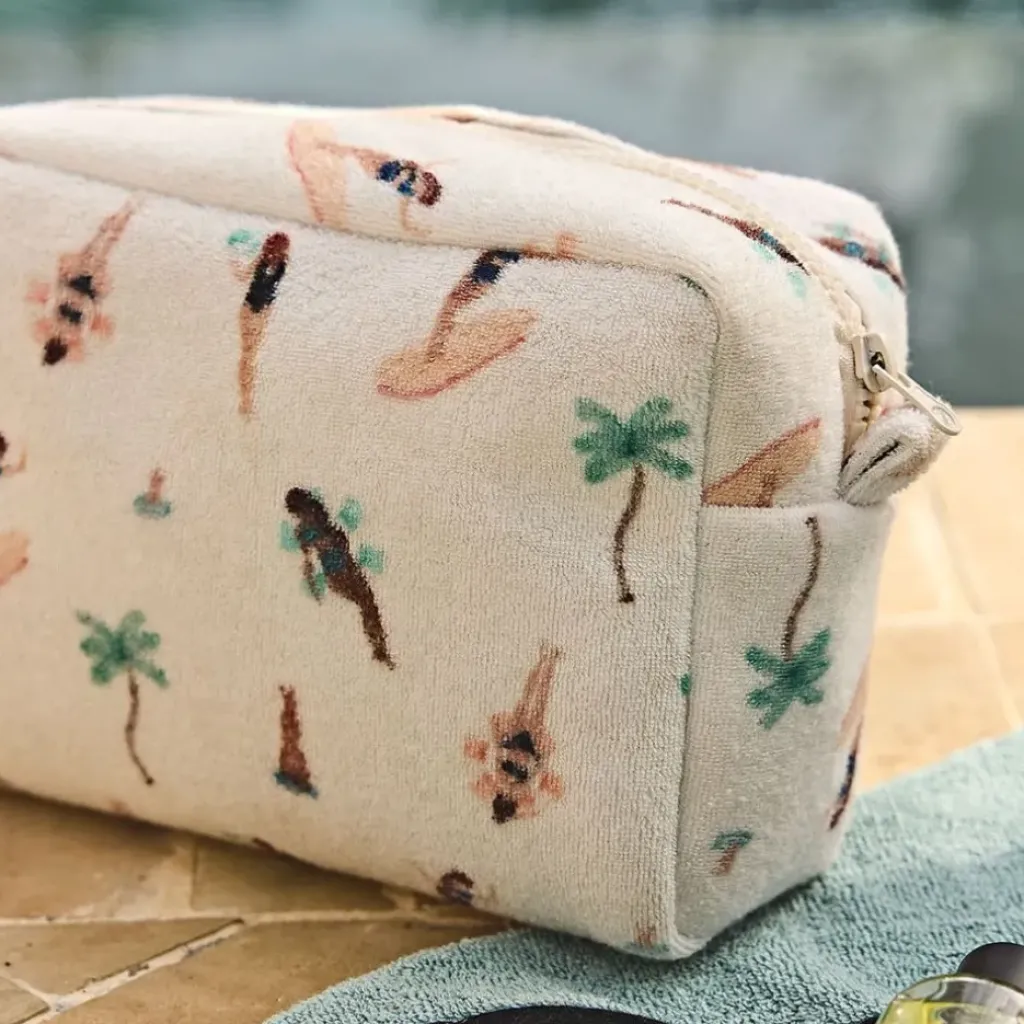 Fabrique de Styles Pochette en coton émeraude et corail - Palma* Pochettes Et Housses