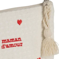 Fabrique de Styles Pochette maman en coton écru et rouge - Famille* Pochettes Et Housses