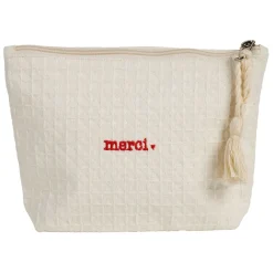 Fabrique de Styles Pochette Merci en coton écru - Famille* Pochettes Et Housses