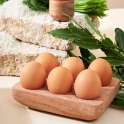 Fabrique de Styles Porte œufs 6 socles en acacia 16x10cm - Dalbert* Ustensibles De Cuisine