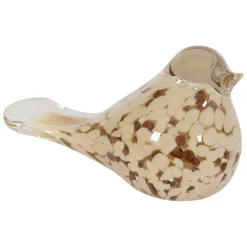 Fabrique de Styles Presse papier moineau en verre beige et doré - Serin* Petits Objets Déco