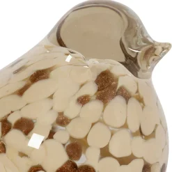 Fabrique de Styles Presse papier moineau en verre beige et doré - Serin* Petits Objets Déco