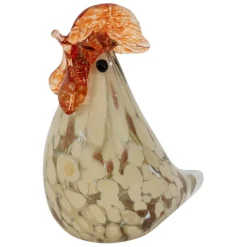 Fabrique de Styles Presse-papier coq en verre et rouge* Petits Objets Déco