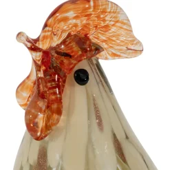 Fabrique de Styles Presse-papier coq en verre et rouge* Petits Objets Déco