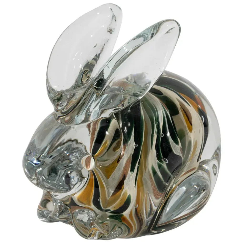 Fabrique de Styles Presse-papier lapin en verre et kaki* Petits Objets Déco