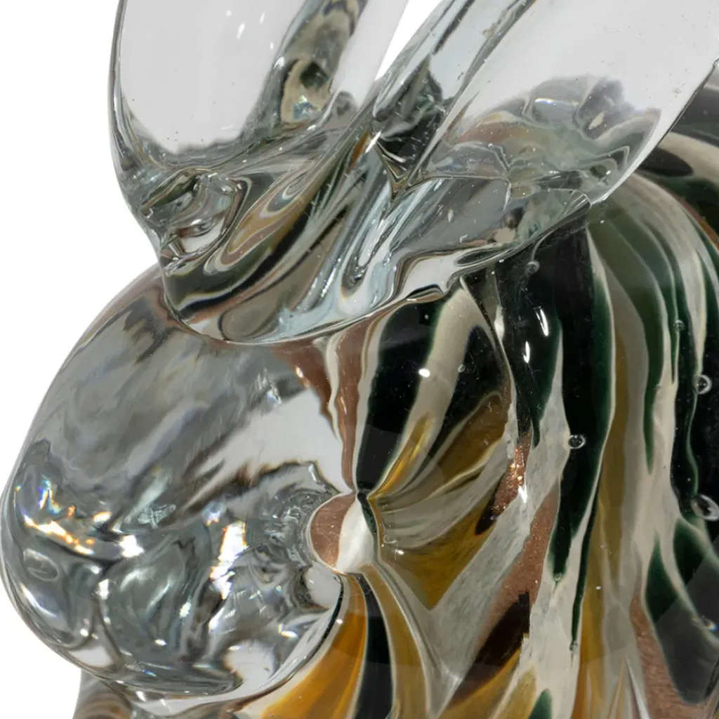 Fabrique de Styles Presse-papier lapin en verre et kaki* Petits Objets Déco