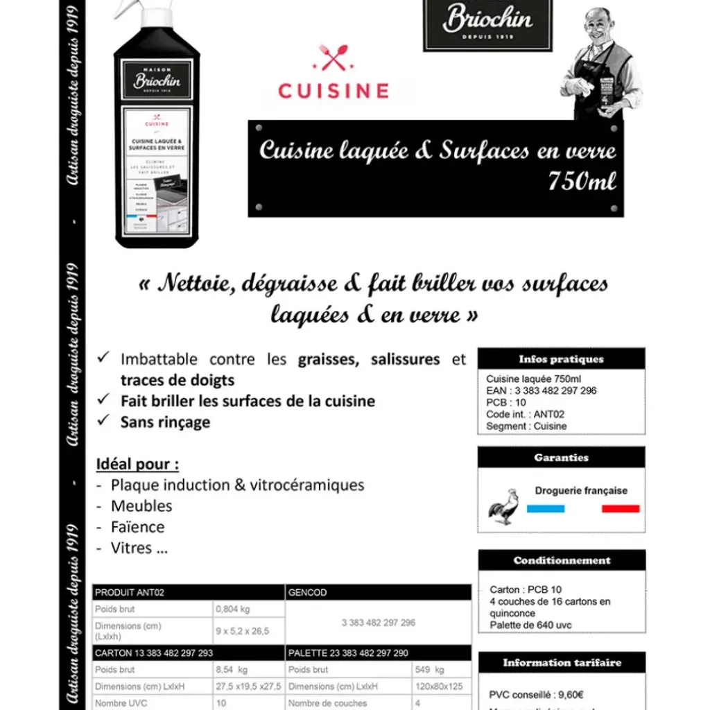 Fabrique de Styles Produit d'entretien-cuisine laquee et surfaces en verre 750ml* Produits Ménagers