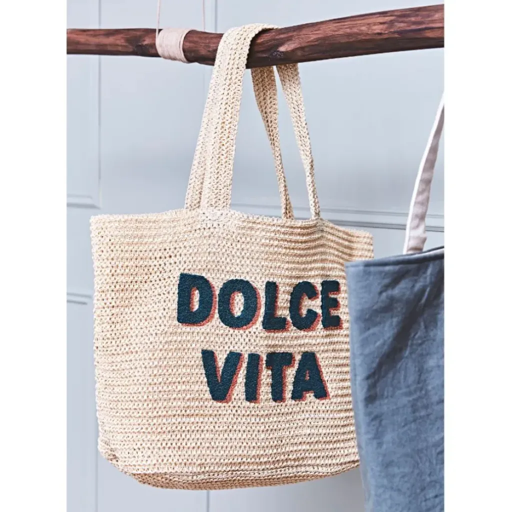 Fabrique de Styles Sac brodé "dolce vita" en corde de papier - Lumi* Sacs Et Cabas