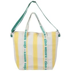 Fabrique de Styles Sac isotherme en coton rayé jaune et blanc - Medi* Sacs Et Cabas