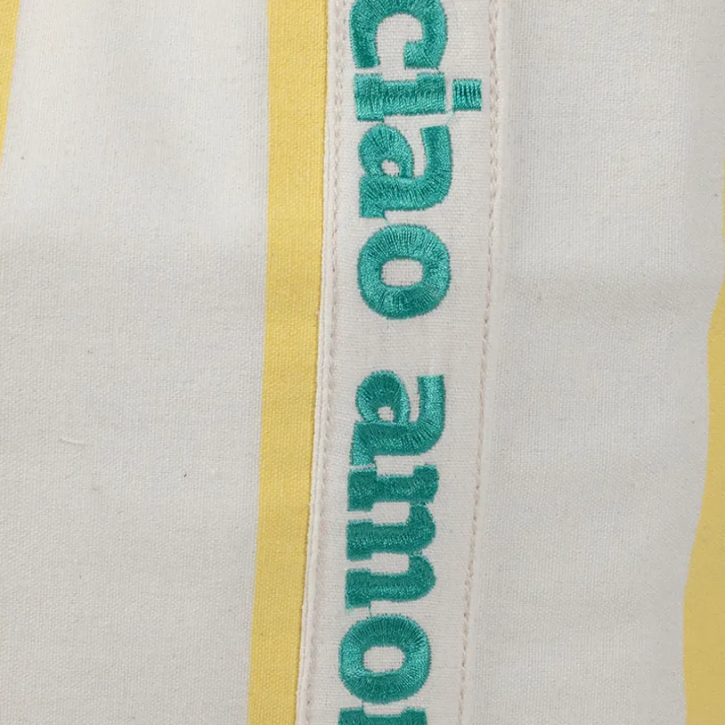 Fabrique de Styles Sac isotherme en coton rayé jaune et blanc - Medi* Sacs Et Cabas