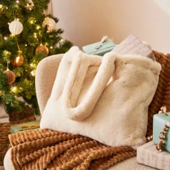 Fabrique de Styles Sac tote bag peluché écru - Adalie* Sacs Et Cabas