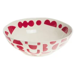 Fabrique de Styles Saladier en grès et blanc d23cm - Ohana* Plats Et Saladiers