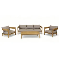 Fabrique de Styles Salon de jardin en acacia naturel et gris - Borneo*Enfant Salons De Jardin|Jardin