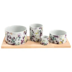 Fabrique de Styles Service apéritif 4 pièces en céramique - Garden* Bols Et Coupelles