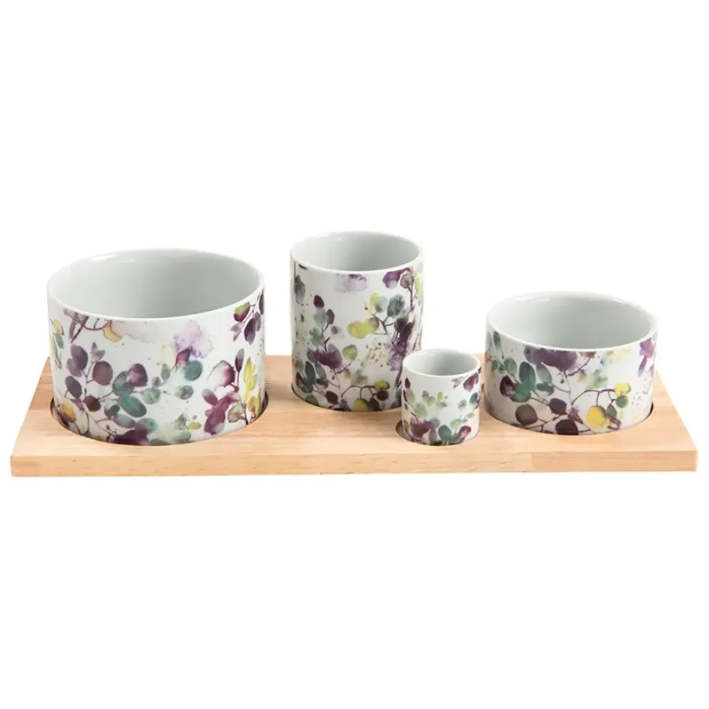 Fabrique de Styles Service apéritif 4 pièces en céramique - Garden* Bols Et Coupelles