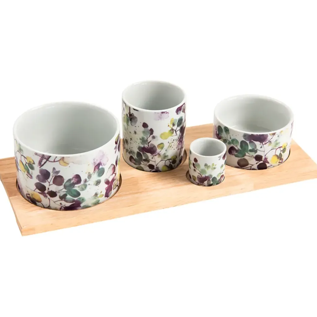 Fabrique de Styles Service apéritif 4 pièces en céramique - Garden* Bols Et Coupelles