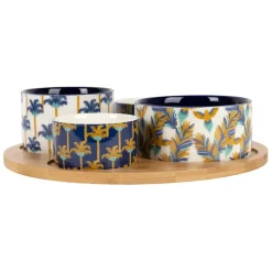Fabrique de Styles Service apéritif 4 pièces en porcelaine et bambou palmier - Mocoa* Bols Et Coupelles