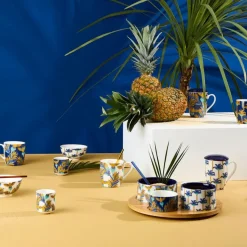 Fabrique de Styles Service apéritif 4 pièces en porcelaine et bambou palmier - Mocoa* Bols Et Coupelles