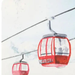 Fabrique de Styles Set de table en vinyle blanc et rouge 45x30cm - Montagne* Sets De Table