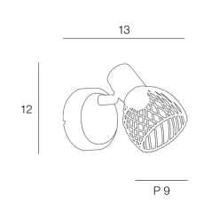Fabrique de Styles Spot 1 lumière en métal h13cm mat noir - kento* Appliques