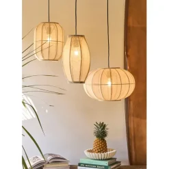 Fabrique de Styles Suspension en coton et fer écru non électrifiée d45xh28cm - Enigma* Suspensions