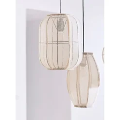 Fabrique de Styles Suspension en coton et fer écru non électrifiée d28xh35cm - Enigma* Suspensions