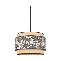 Fabrique de Styles Suspension en coton et raphia d38cm naturel et noir - milo* Suspensions