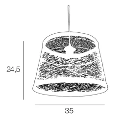 Fabrique de Styles Suspension ficelle tressée d35cm - tambour* Suspensions