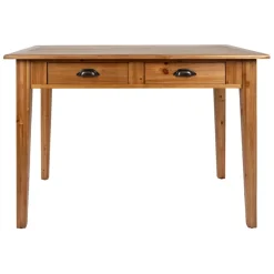 Fabrique de Styles Table à manger 2 tiroirs en sapin et panneau de bois 108x67cm - Terroir* Table De Salle À Manger