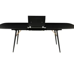 Fabrique de Styles Table à manger avec allonge en placage chêne noir 180x105cm - Verona* Table De Salle À Manger