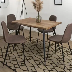 Fabrique de Styles Table à manger en bois MDF et pieds en fer 110x75cm - Forest* Table De Salle À Manger