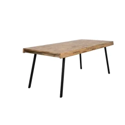 Fabrique de Styles Table à manger en teck massif et pieds métal 200x90cm - Suri* Table De Salle À Manger