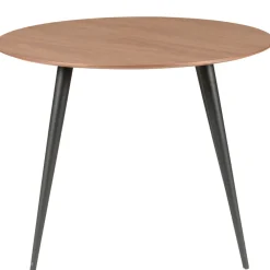 Fabrique de Styles Table à manger ronde en noyer et pieds hêtre noir d100cm - Caly* Table De Salle À Manger