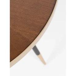 Fabrique de Styles Table à manger ronde en noyer plaqué et métal doré d91cm - Denise* Table De Salle À Manger