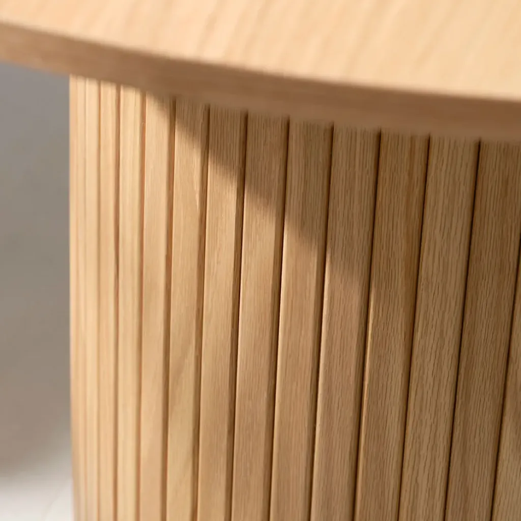 Fabrique de Styles Table à manger ronde en placage chêne d120cm - nola* Table De Salle À Manger