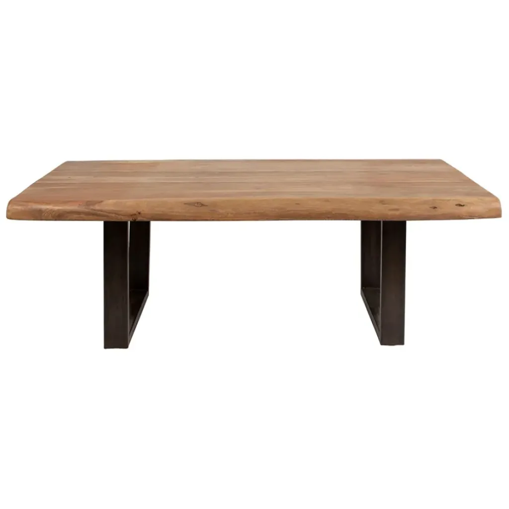 Fabrique de Styles Table basse en acacia massif et pieds en fer noir 130x70cm - Factory* Table Basses