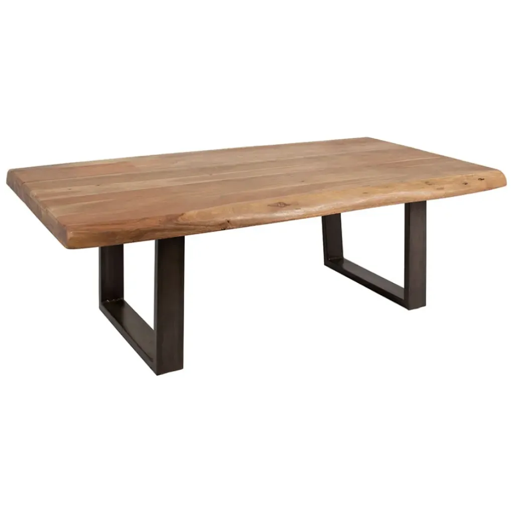 Fabrique de Styles Table basse en acacia massif et pieds en fer noir 130x70cm - Factory* Table Basses