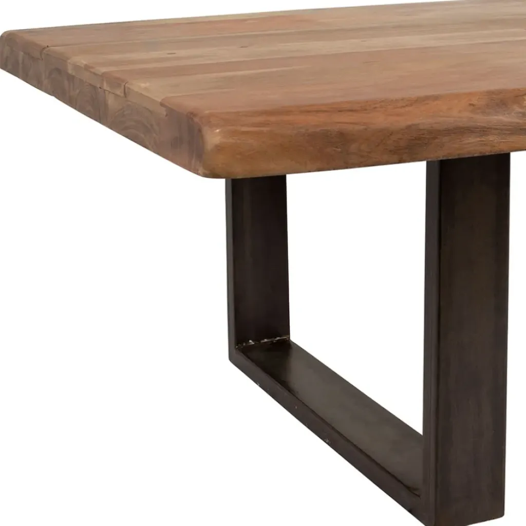 Fabrique de Styles Table basse en acacia massif et pieds en fer noir 130x70cm - Factory* Table Basses