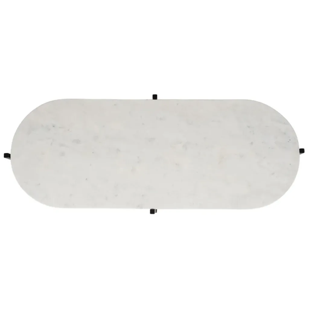 Fabrique de Styles Table basse en marbre et fer blanc et noir 100x40cm - Eskela* Table Basses