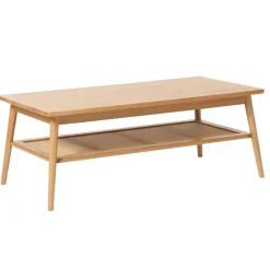 Fabrique de Styles Table basse en placage chêne et cannage l120cm - barrali* Table Basses
