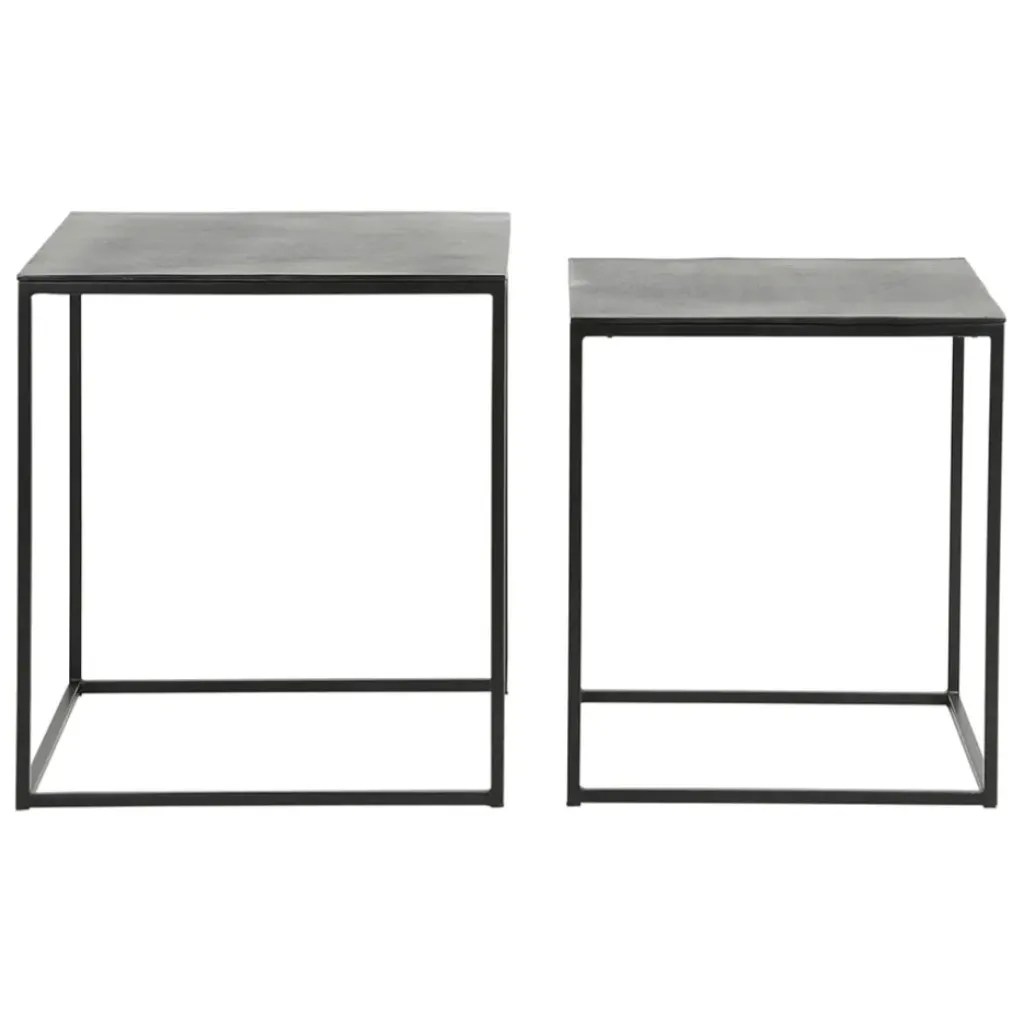 Fabrique de Styles Table basse gigogne carrée (lot de 2) en aluminium et fer - Felia* Table Basses